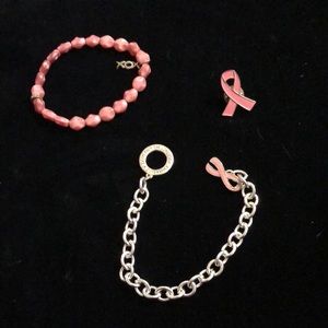 (2)Cancer Survivor Bracelets and a Lapel Pin